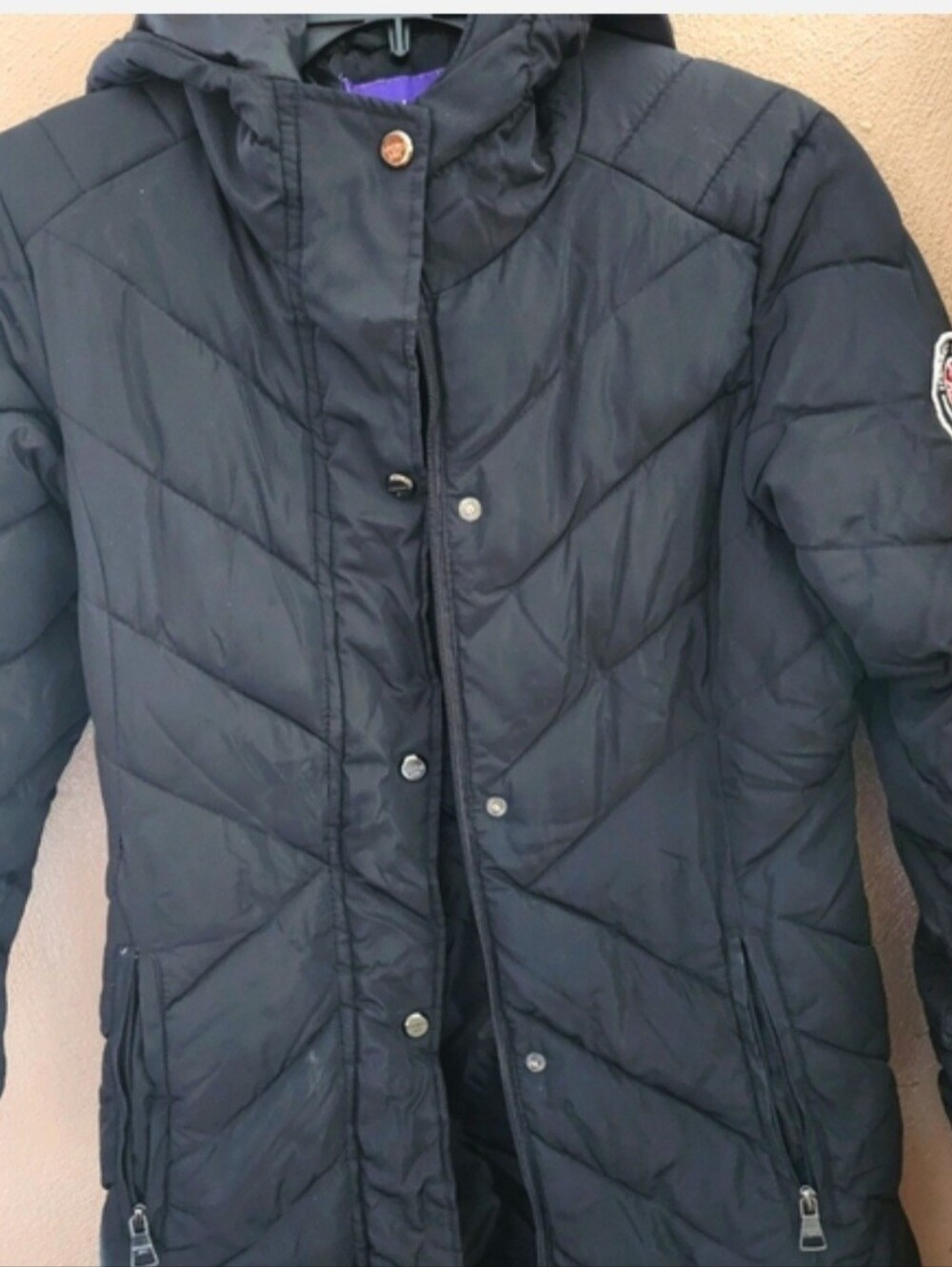 MADDEN GIRL BLACK MAXI WITH HOOD PUFFER COAT- SIZE- SP